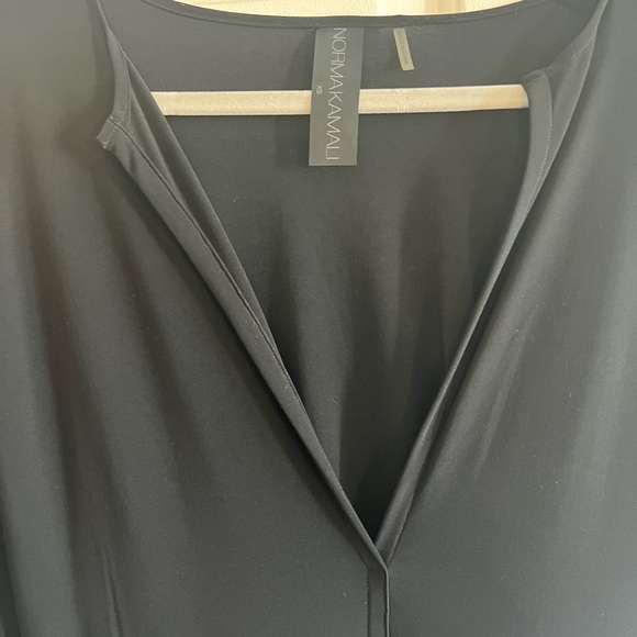 NWOT-Norma Kamali rectangle jog Womens Black V-Neck Short Sleeve Jumpsuit-XS - Picture 7 of 10